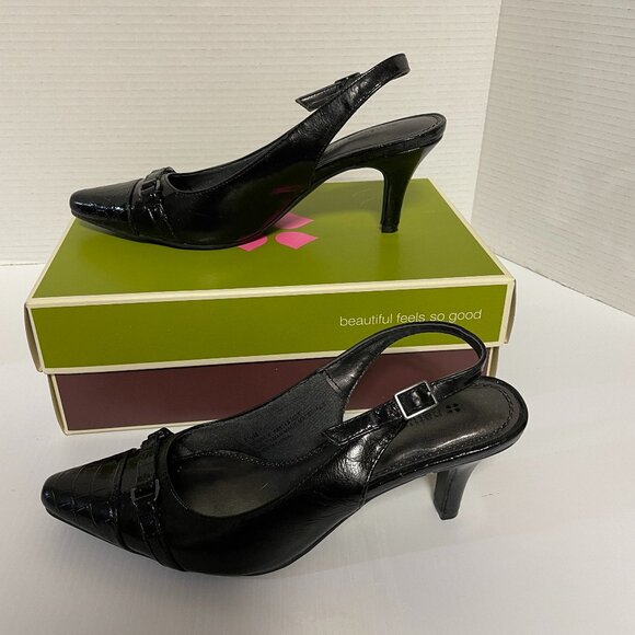 Naturalizer KNiGHT N GIOBLACK Pointy Toe Slingback Pump Size 8.5 M - Picture 1 of 13